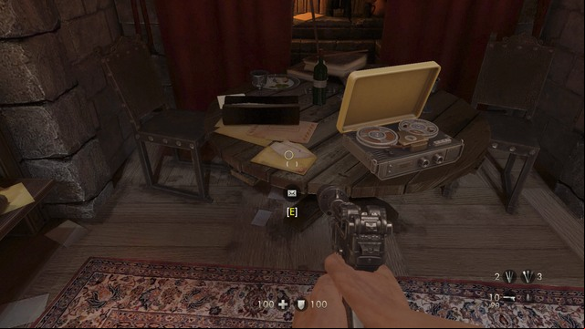 Whichever way you dealt with the enemies, head to the upper floor, and approach the statuette and the picture in the middle of the room - Chapter 3 -Wolfenstein Keep - Walkthrough - Wolfenstein: The Old Blood - Game Guide and Walkthrough