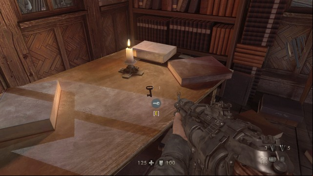 After finding all the collectibles here, go back into the mech and destroy the wooden gate blocking your way - Chapter 7 - Old Town - Walkthrough - Wolfenstein: The Old Blood - Game Guide and Walkthrough