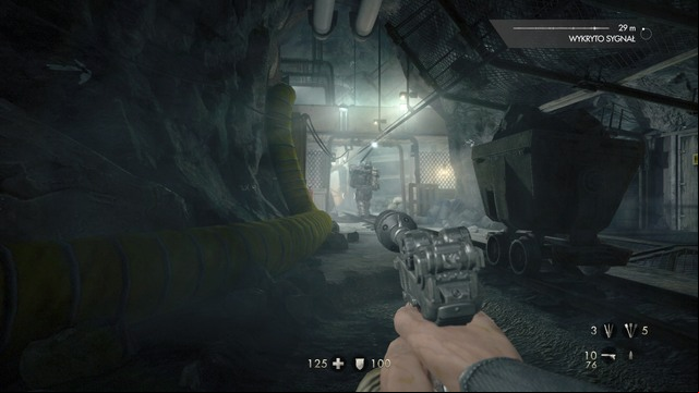 As soon as you exit the elevator, you will notice a commander patrolling this area - Chapter 8 - Dig Site - Walkthrough - Wolfenstein: The Old Blood - Game Guide and Walkthrough
