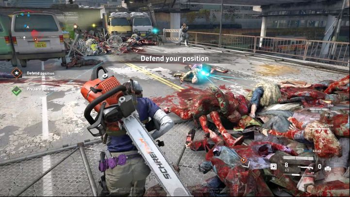 Friendly Claymores can be distinguished by their bright blue light. - Defense systems in World War Z - Gameplay basics - World War Z Guide