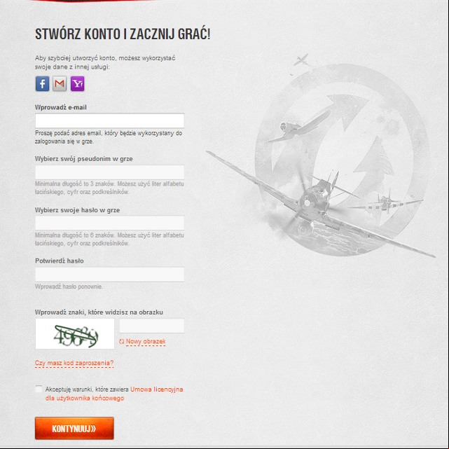 Registration, step 2 - Starting the | Basics - Basics - World of Warplanes Game Guide