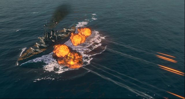 Battleships have impressive firepower which can destroy enemy ships even with a single salvo. - Battleships - Warship types - World of Warships - Game Guide and Walkthrough