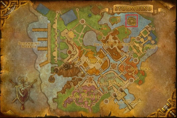 The Stormwind map shows the location of the portal to Uldum, through which you can get to Silithus. - How to get to Silithus and begin A Dying World quest in WOW Battle for Azeroth? - FAQ - World of Warcraft Battle for Azeroth Game Guide