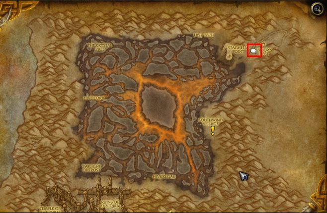 The location of the NPC Zidormi in Silithus is indicated by the above map. - How to get to Silithus and begin A Dying World quest in WOW Battle for Azeroth? - FAQ - World of Warcraft Battle for Azeroth Game Guide