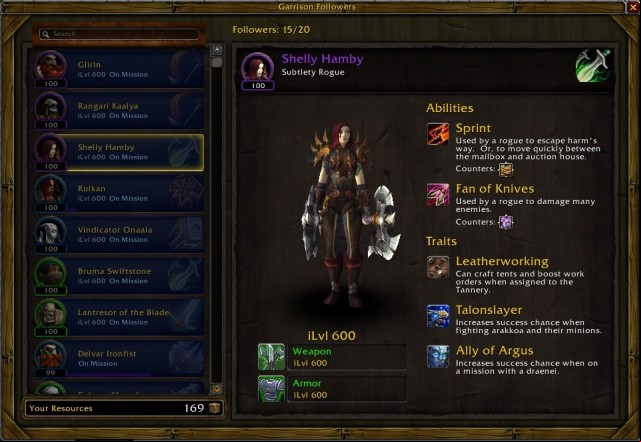 As you can see, it is best to dispatch this follower in the party from Daenea, against Arakkoa. She can also be assigned to one of your buildings. - The system of followers - Detailed guide - World of Warcraft: Warlords of Draenor Game Guide