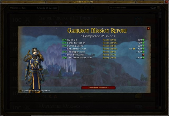 The first change is the change into the system of receiving reports on the completed missions - Garrison Mission Manager + Master Plan - Detailed guide - World of Warcraft: Warlords of Draenor Game Guide