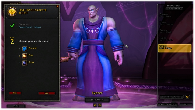 After you select a character, you will be asked to select specialization - 5. Character boost to level 90 - World of Warcraft: Warlords of Draenor in 10 Easy Steps - World of Warcraft: Warlords of Draenor Game Guide