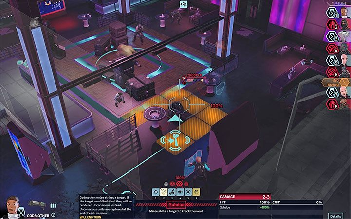 Once you start a clash, use your Subdue skill, which involves launching attacks in hand-to-hand combat (the exception being Cherub, who hits opponents with a shield) - XCOM Chimera Squad: Achievements - Appendix - XCOM Chimera Squad Guide