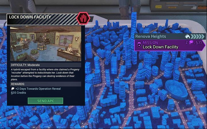 The second group of investigation missions is Lead Missions - XCOM Chimera Squad: Mission types - Basics - XCOM Chimera Squad Guide