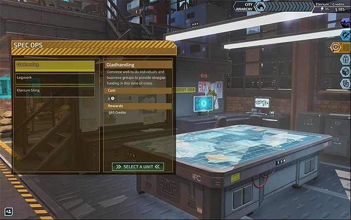 5) Spec Ops - They are unlocked soon after starting the game and can be selected from the city map - XCOM Chimera Squad: Resources - what are they for? - FAQ - XCOM Chimera Squad Guide