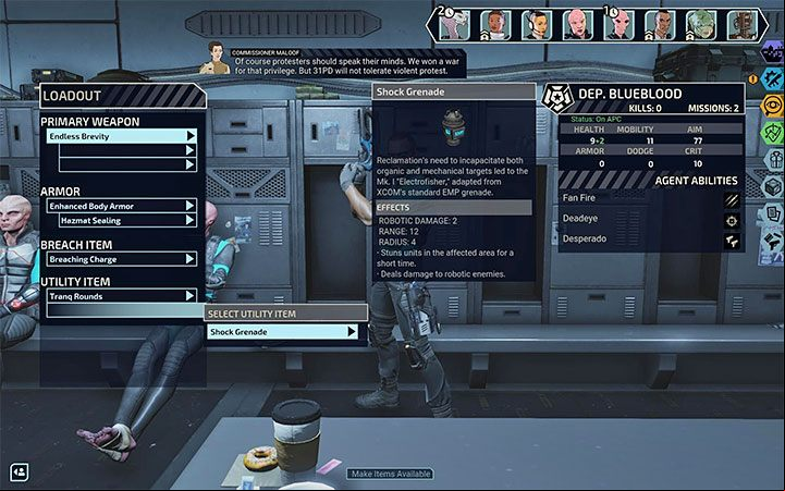 You have to put each grenade in the agents inventory - you place them in the Utility Item slot - XCOM Chimera Squad: Better weapons and grenades - how to get? - FAQ - XCOM Chimera Squad Guide