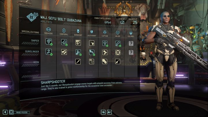 The AP skilltree. - Unlocking skills using AP | Character development - Character development - XCOM 2 Game Guide
