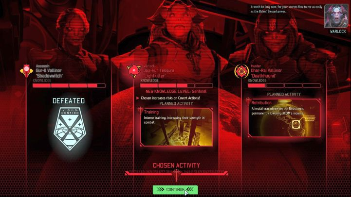 The chosen status screen. - General information | The Chosen - The Chosen - XCOM 2 Game Guide