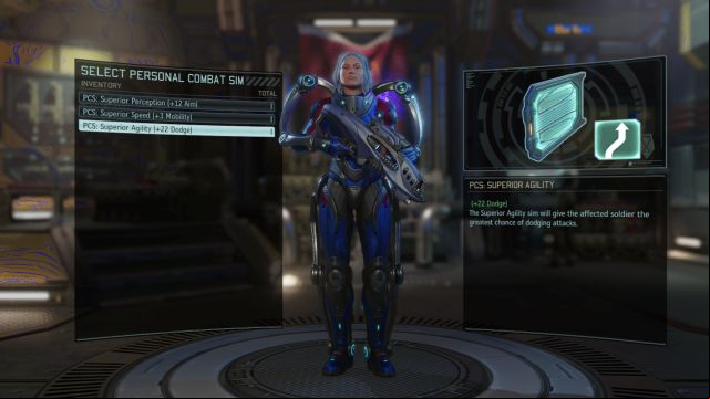The screen where you can equip your soldiers with PCS. - PCS - Personal Combat Sims | Soldier equipment - Soldier equipment - XCOM 2 Game Guide