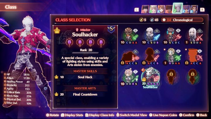 The Soulhacker class is not assigned to one role, which is why each character is suitable for that class - Xenoblade 3: Character classes - a list of all - Basics - Xenoblade Chronicles 3 Guide