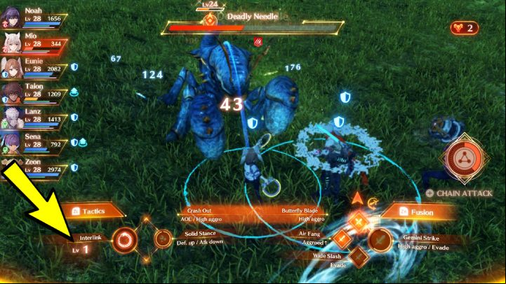 To raise the Interlink level, you have to use the Fusion Arts technique, which combines Master Arts and Combat Arts into one attack - Xenoblade 3: Ouroboros - Interlink - Basics - Xenoblade Chronicles 3 Guide