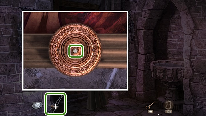 Examine the painting, notice small metal plaque on the bottom - Chapter Two - The sacred monastery of Santa Brigida | Walkthrough - Walkthrough - Yesterday Origins Game Guide
