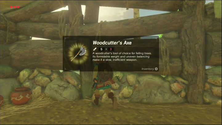 It is mandatory to have certain items in your equipment. - How to acquire the axe, hammer and leaf in Zelda Breath of the Wild? - FAQ - Frequently asked questions - The Legend of Zelda Breath of the Wild Guide