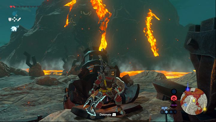 Fire Yunobo towards the bridge - Free the Divine Beasts | Zelda Breath of the Wild walkthrough - Main quests - The Legend of Zelda Breath of the Wild Guide