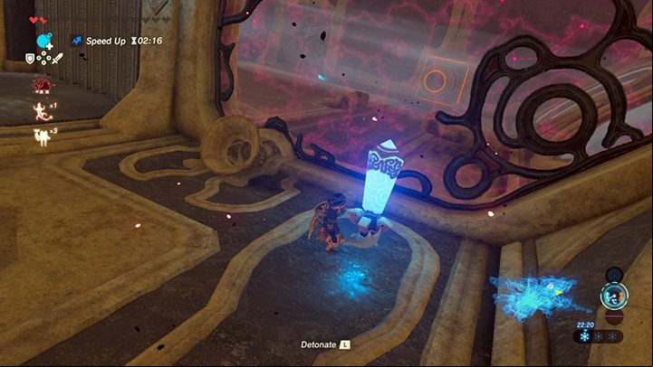 Hit the crystal to start the blower - Divine Beast Vah Medoh | Zelda Breath of the Wild walkthrough - Main quests - The Legend of Zelda Breath of the Wild Guide
