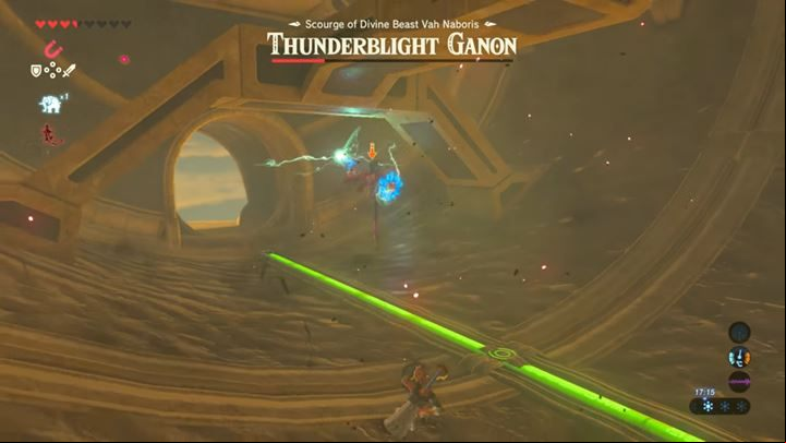 The enemy will charge its attacks with electricity. - Thunderblight Ganon | Bossfight in Zelda Breath of the Wild - Bossfights - The Legend of Zelda Breath of the Wild Guide