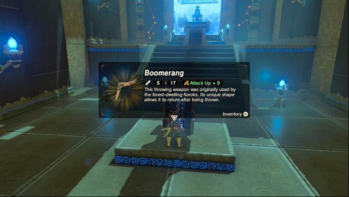 Take the Boomerang out of the chest. - All Shrines in Zelda Breath of the Wild - Shrines - The Legend of Zelda Breath of the Wild Guide