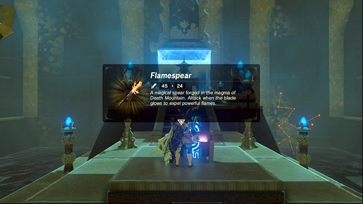 Take Flamespear out of the chest. - All Shrines in Zelda Breath of the Wild - Shrines - The Legend of Zelda Breath of the Wild Guide