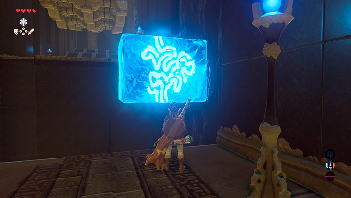 The blocks of ice can also be set vertically - Dueling Peaks Tower | Shrines in Zelda Breath of the Wild - Shrines - The Legend of Zelda Breath of the Wild Guide